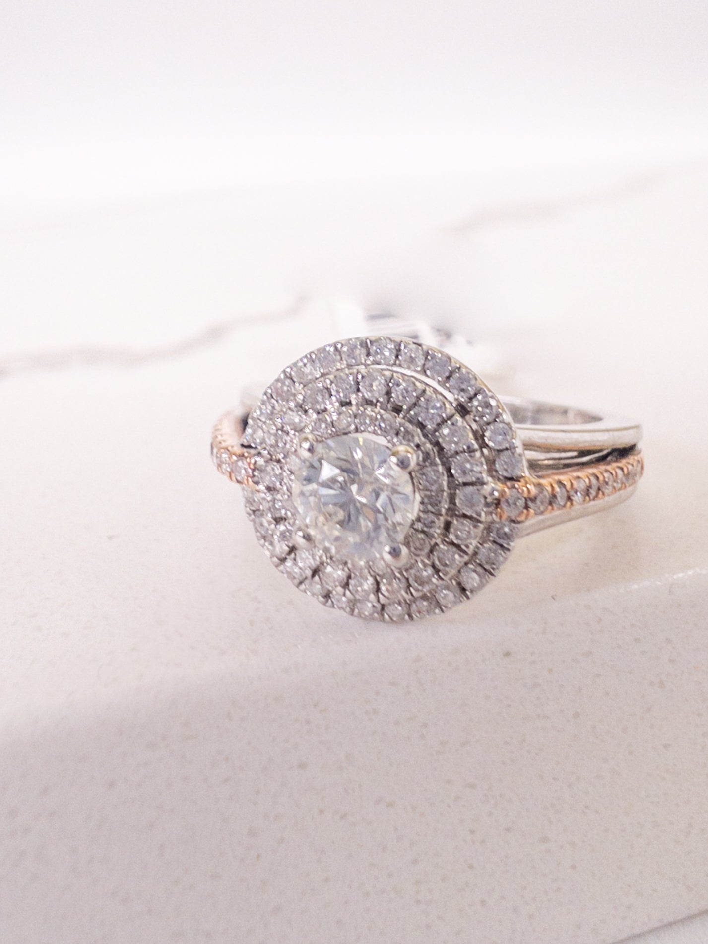 14k White Gold Diamonds Engagement Rings 0.75ct - Cleopatra Jewelers
