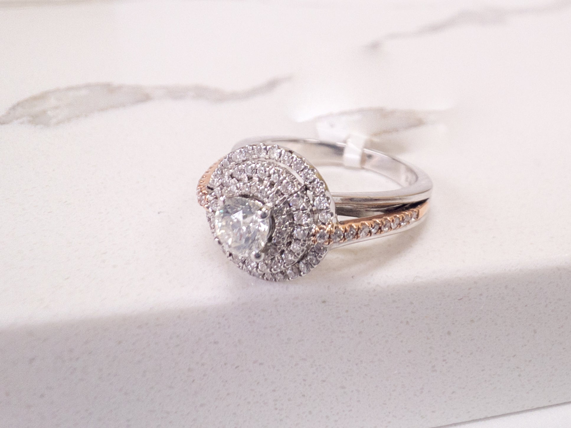14k White Gold Diamonds Engagement Rings 0.75ct - Cleopatra Jewelers