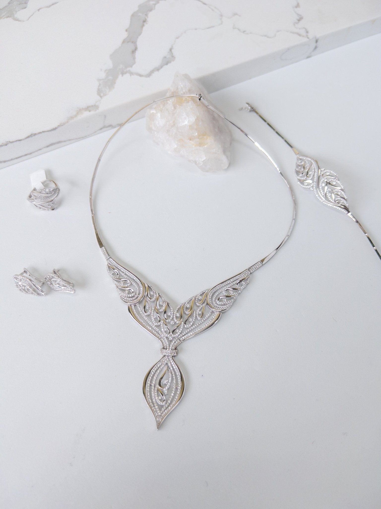 18k White Gold Set - Cleopatra Jewelers