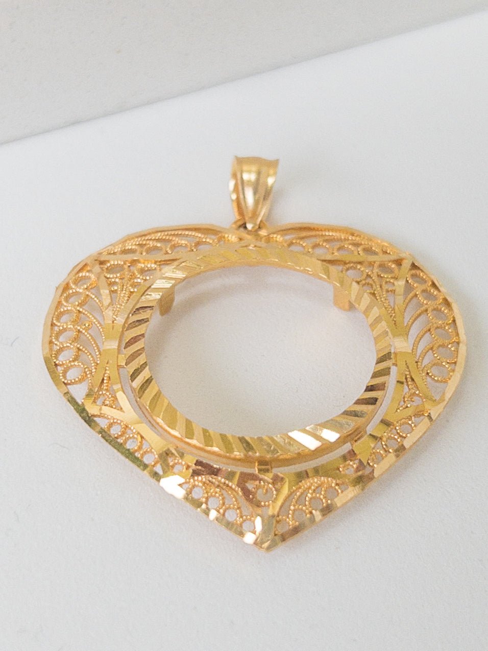 21k Coin Frame Pendants - Cleopatra Jewelers