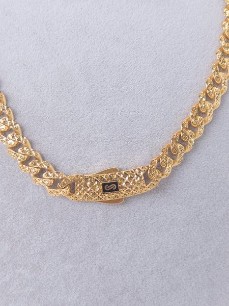 21k Gold Monaco chain classic half set – Cleopatra Jewelers