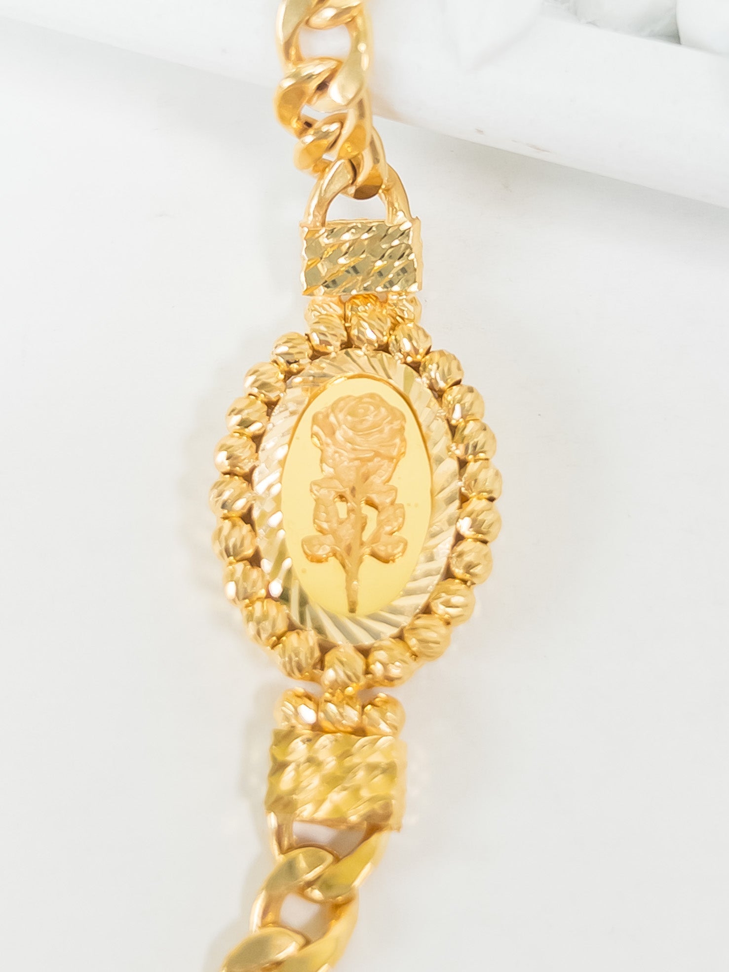 21k Gold Rose Bracelet - Cleopatra Jewelers