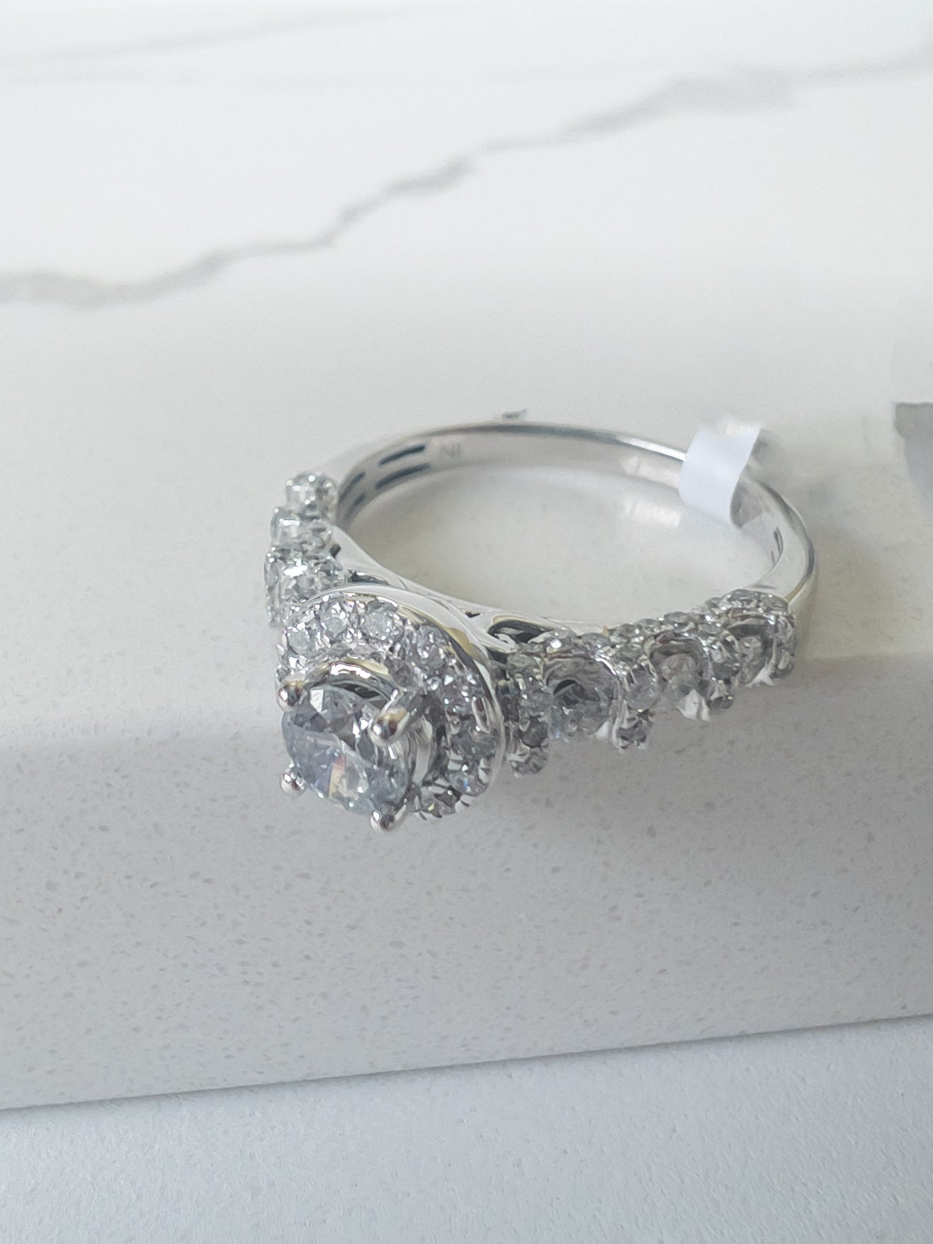 14k White Gold Diamonds Engagement Rings 1.0ct - Cleopatra Jewelers