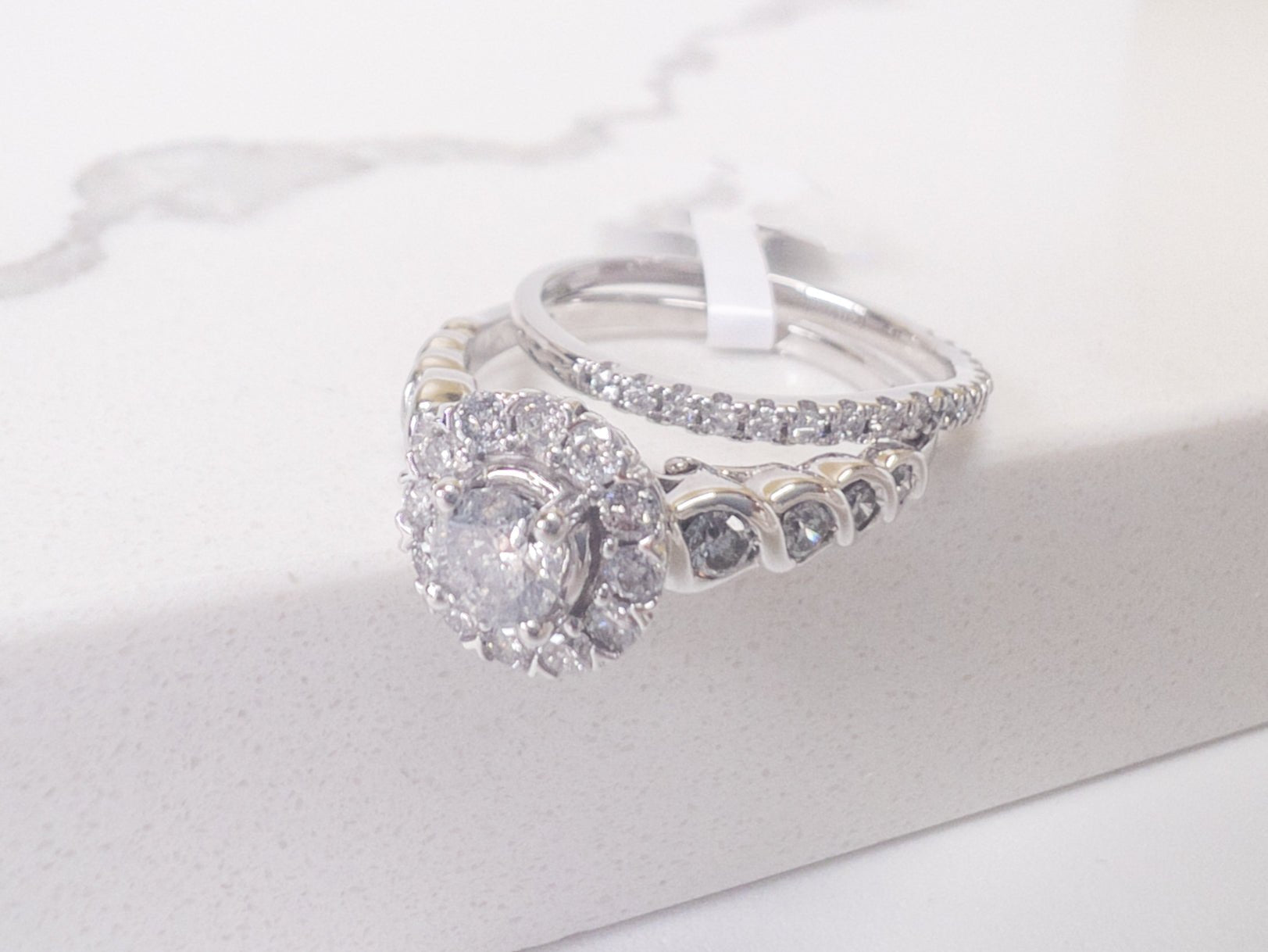 14k White Gold Diamonds Engagement Rings 1.0ct - Cleopatra Jewelers