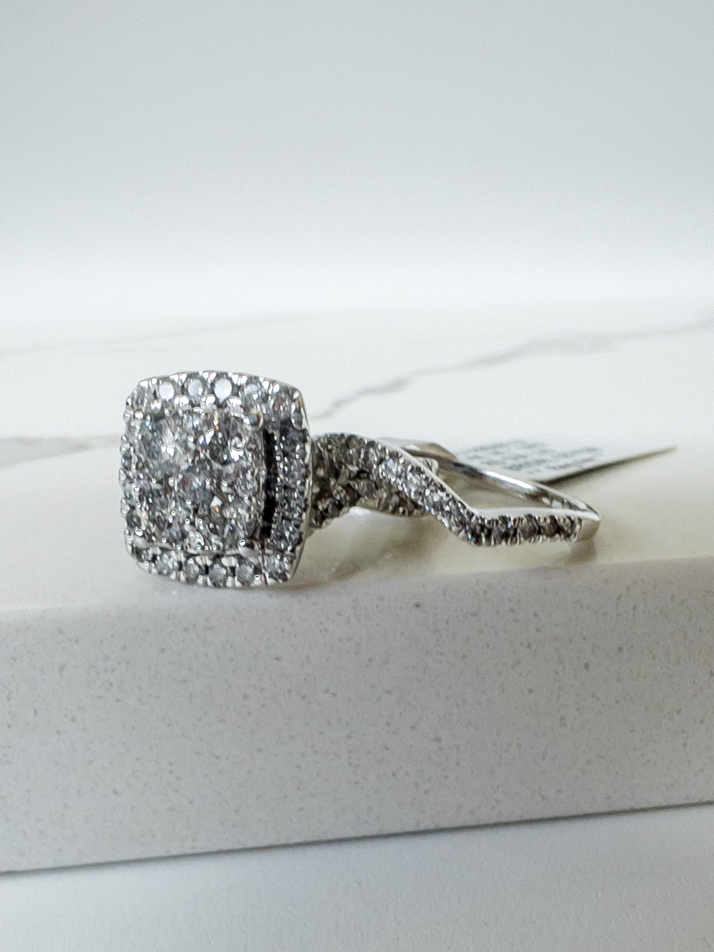 14k White Gold Diamonds Engagement Rings 1.50ct - Cleopatra Jewelers