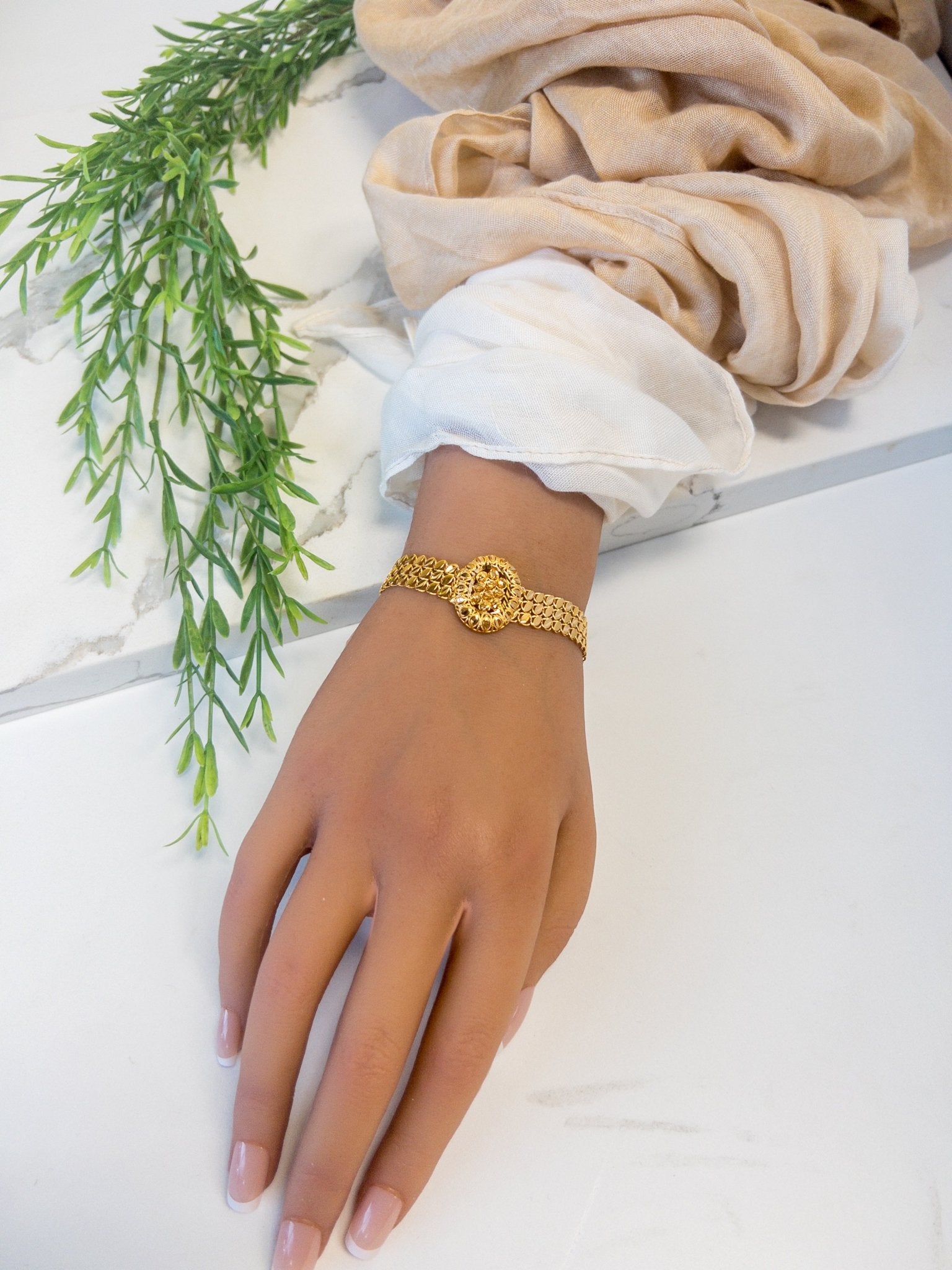 21k Bracelet Gold - Cleopatra Jewelers