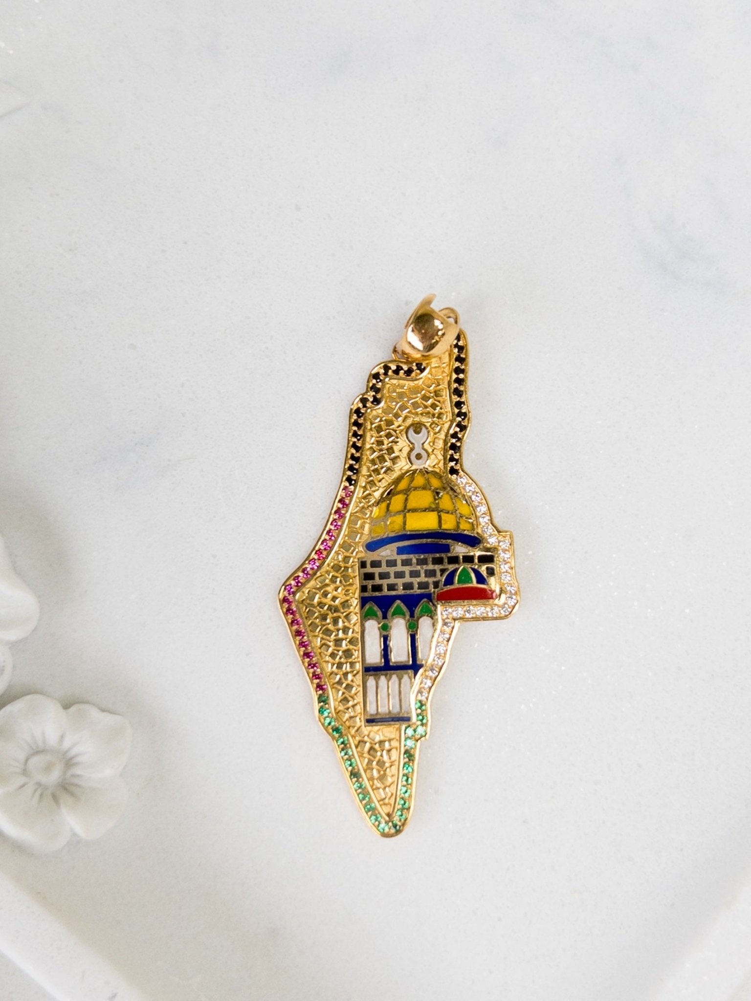 21k Gold Alaqsa Pendants - Cleopatra Jewelers