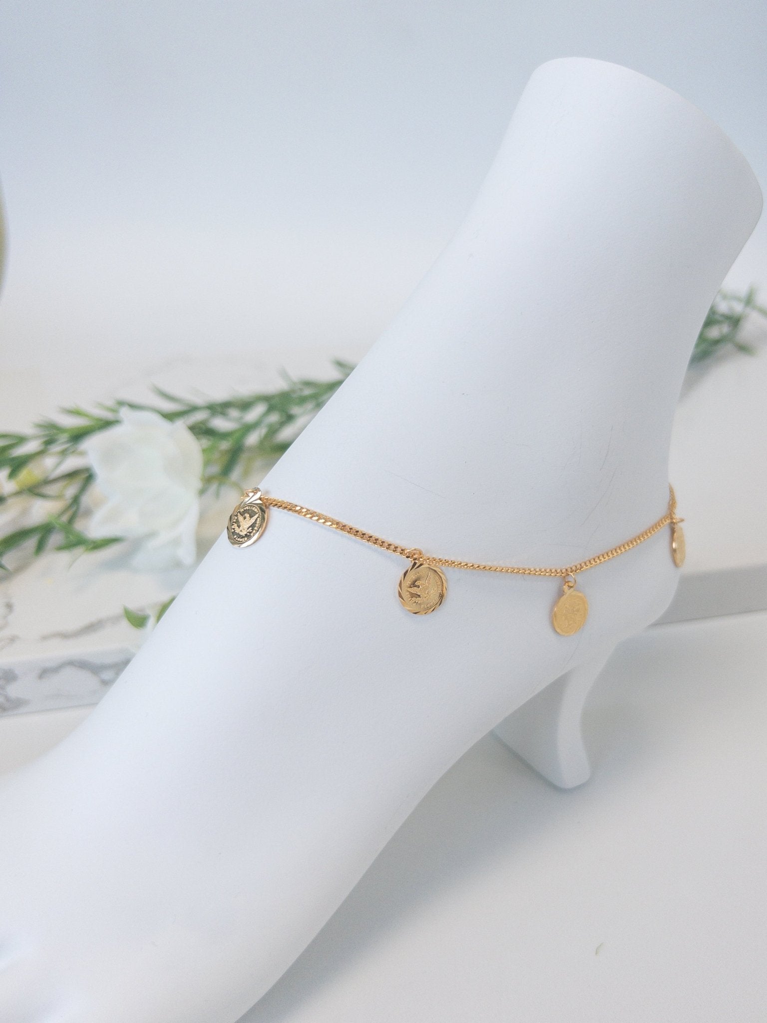 21k Gold Anklet Bracelets - Cleopatra Jewelers