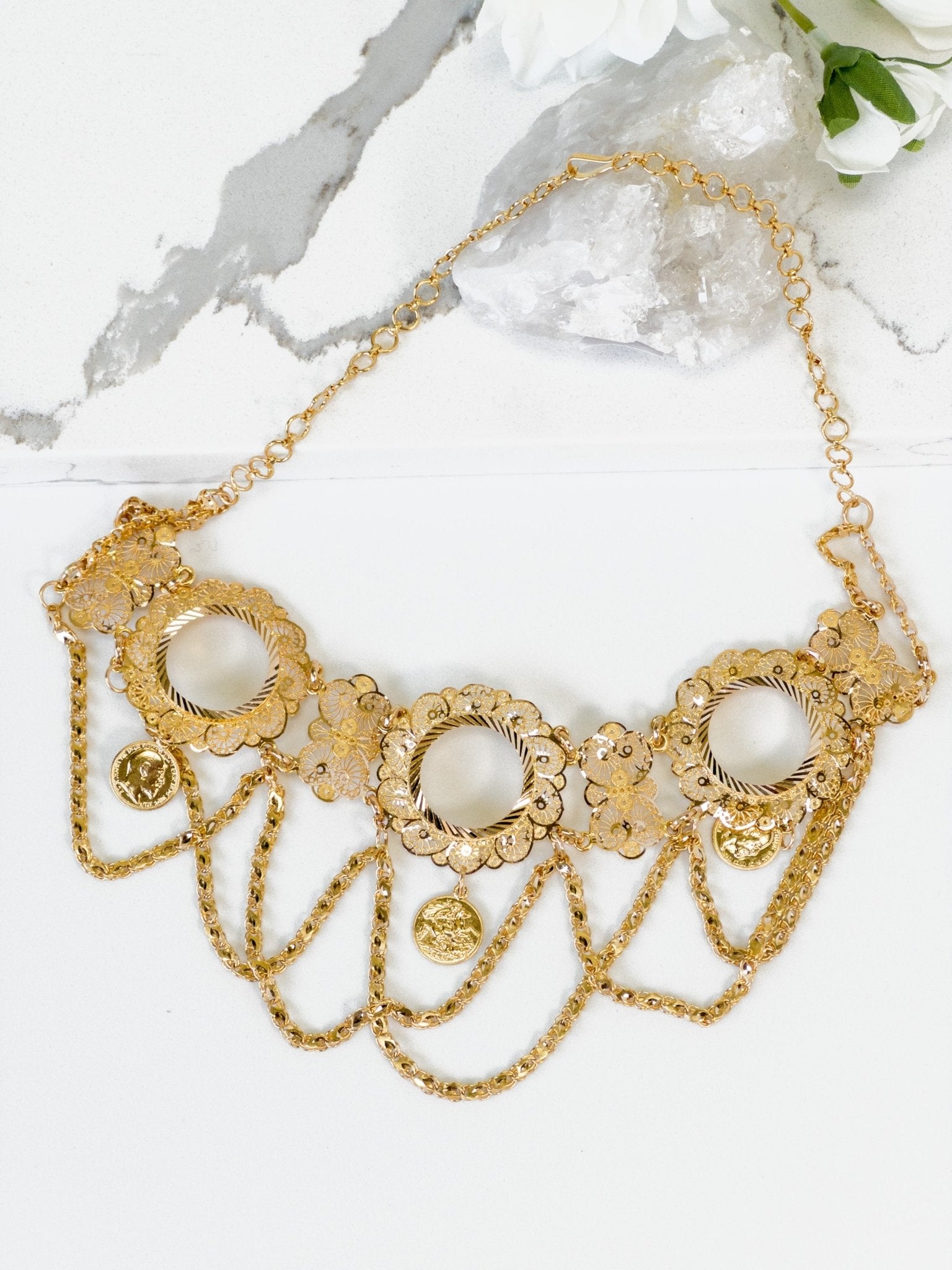 21k Gold chocker necklace - Cleopatra Jewelers