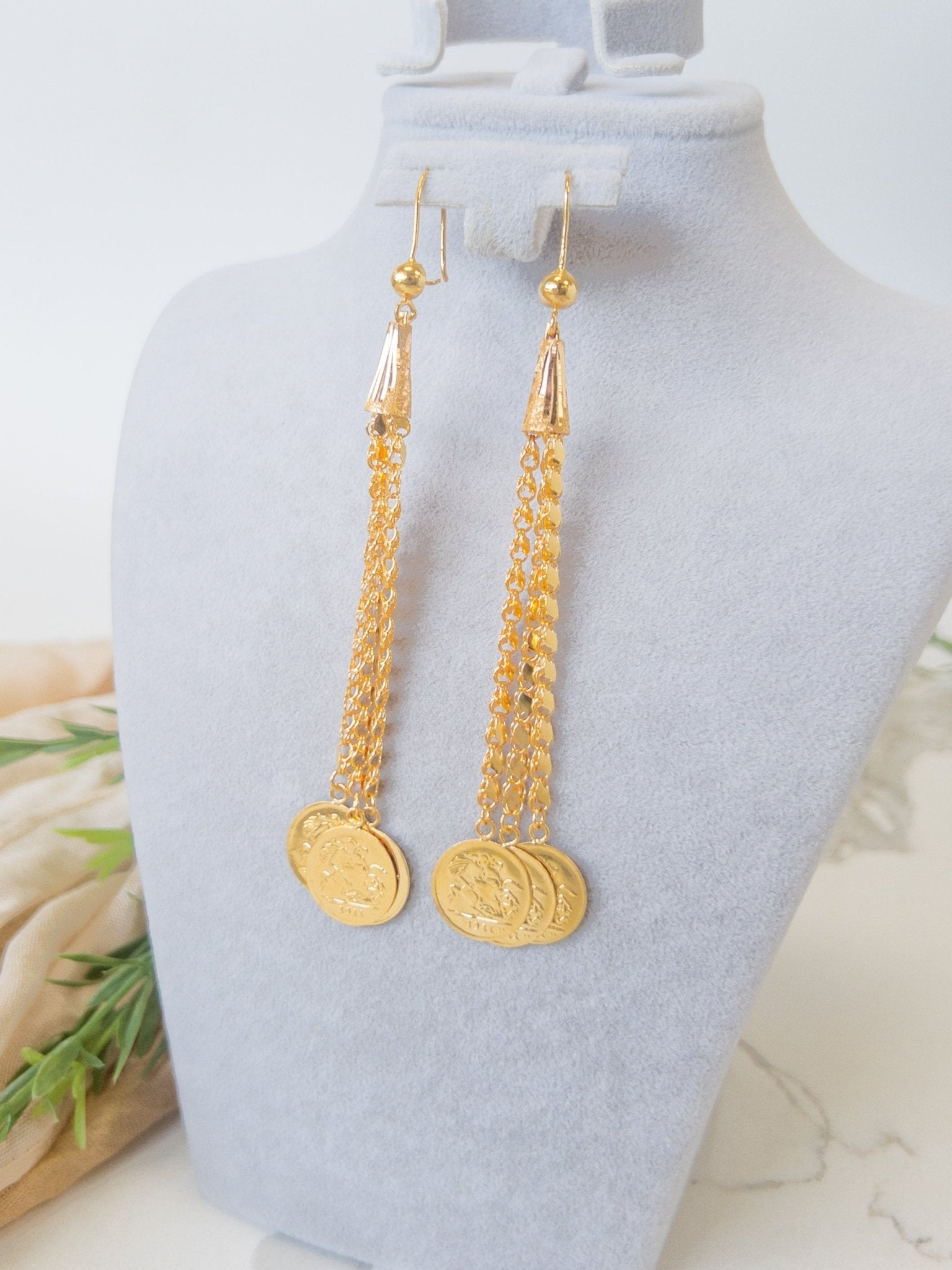 21k Gold Earrings - Cleopatra Jewelers