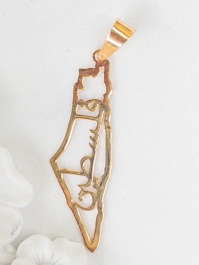 21k Gold Palestine Pendants - Cleopatra Jewelers