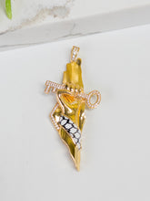 21k Gold Pendants Palestine and Key - Cleopatra Jewelers