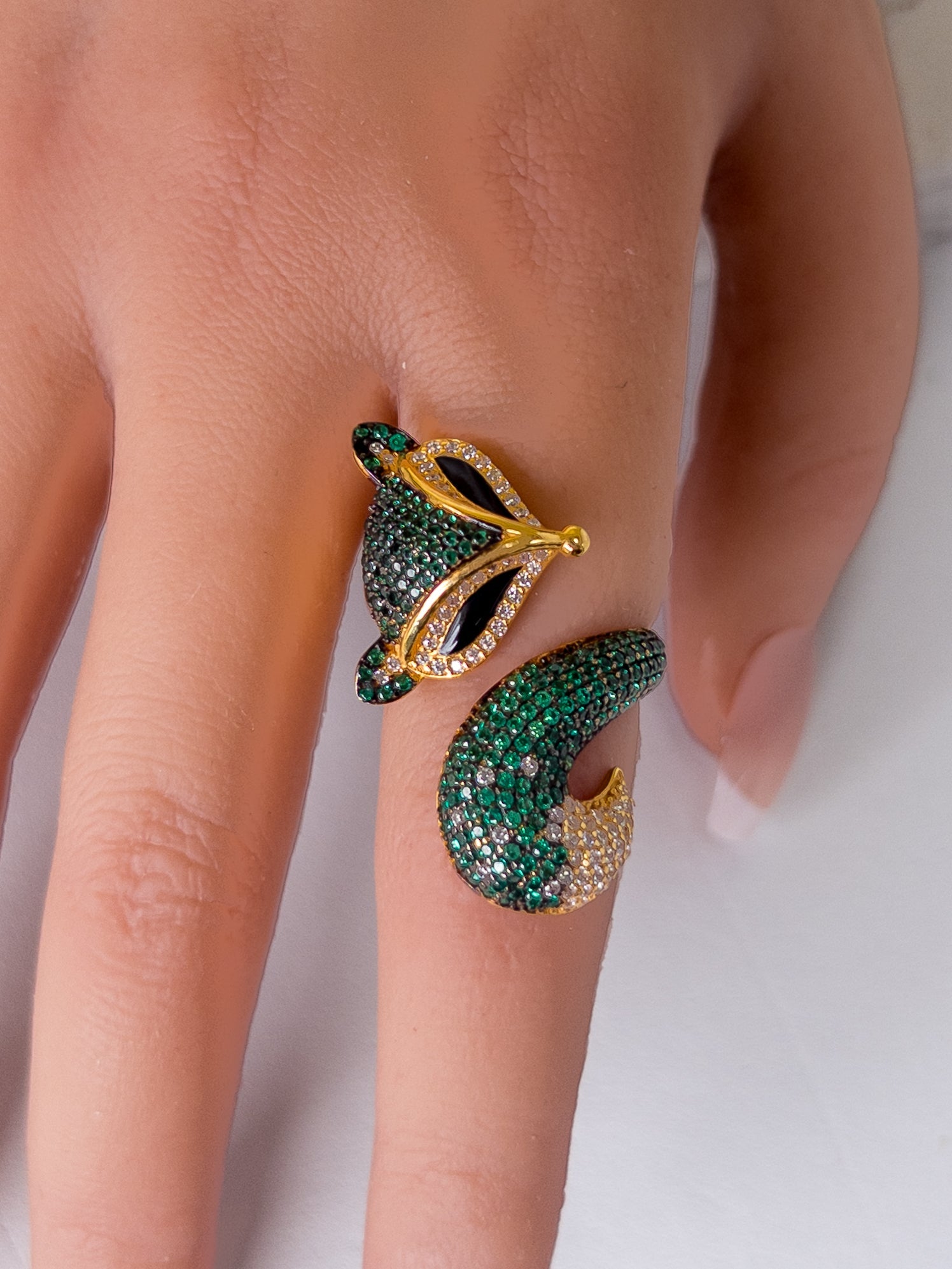 21k Gold Ring - Fox Collection - Cleopatra Jewelers