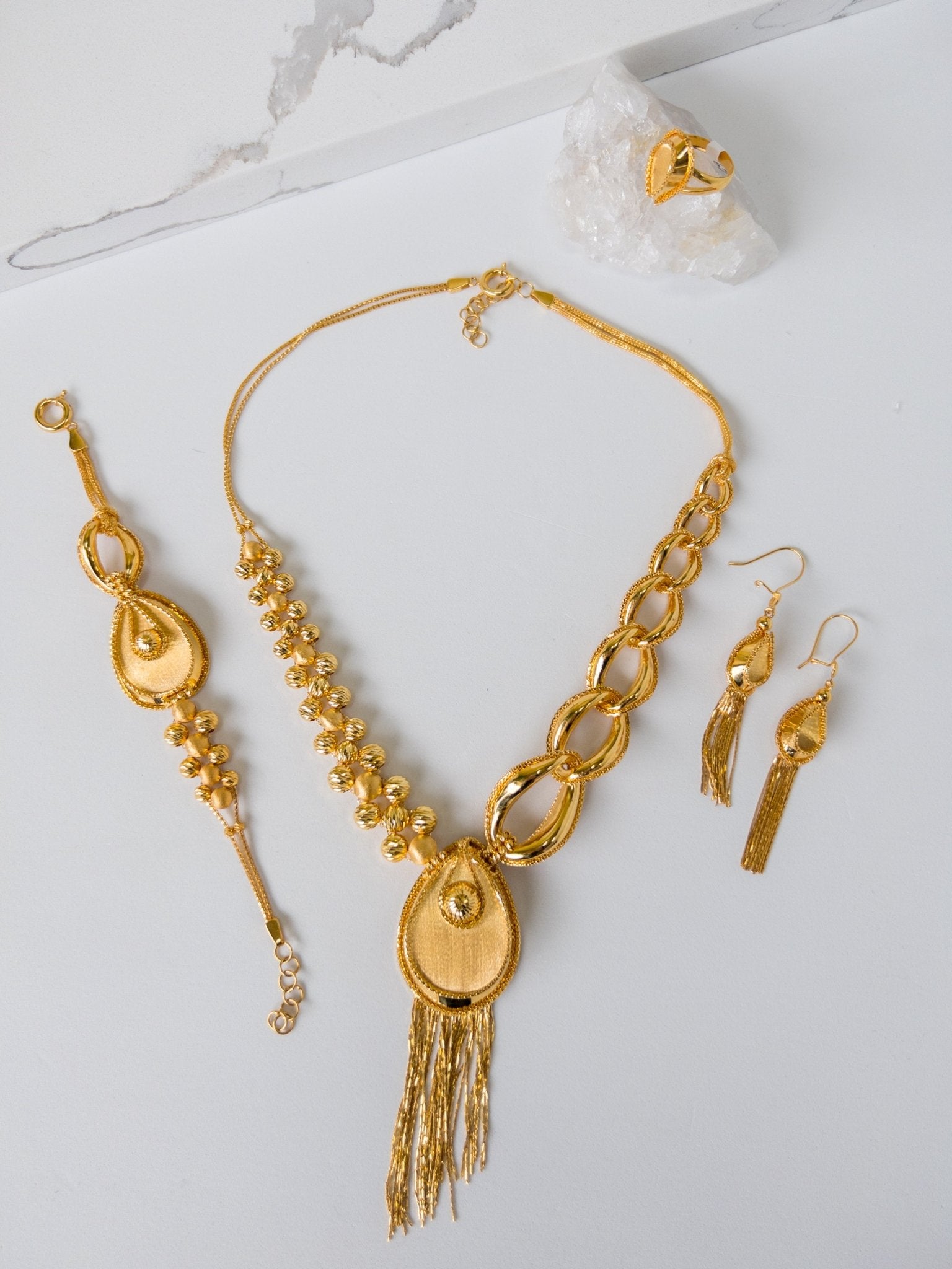 21k Gold set - Cleopatra Jewelers