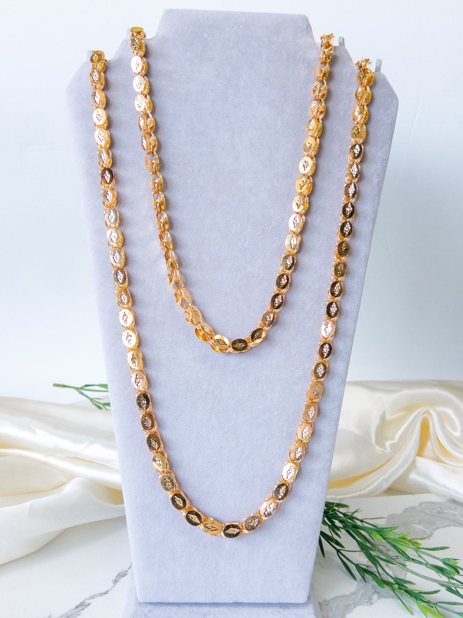 21k Yellow Gold 2 meter halabi chain - Cleopatra Jewelers